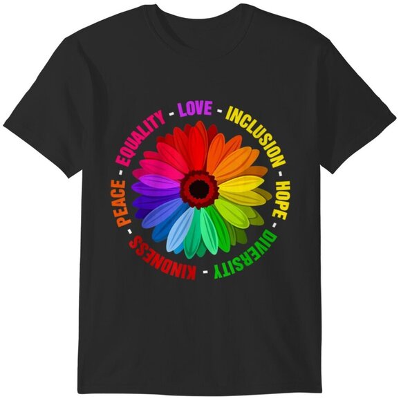 Olin D Tops - Kindness Peace Equality Love Inclusion Hope Diversity Graphic Tee Statement 91